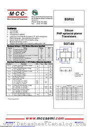 BSR33 datasheet pdf Micro Commercial Components