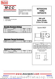 BZT55C2V2 datasheet pdf Micro Commercial Components