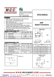 DTA124ECA datasheet pdf Micro Commercial Components