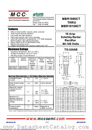 MBR10100CT datasheet pdf Micro Commercial Components