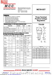 MC7815CT datasheet pdf Micro Commercial Components