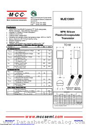 MJE13001 datasheet pdf Micro Commercial Components