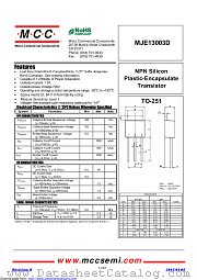 MJE13003D datasheet pdf Micro Commercial Components