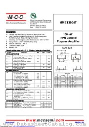 MMBT3904T datasheet pdf Micro Commercial Components