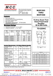 MUR1560 datasheet pdf Micro Commercial Components