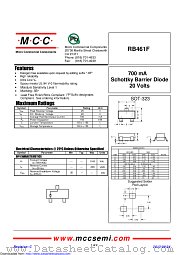 RB461F datasheet pdf Micro Commercial Components