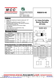 RB501V-40 datasheet pdf Micro Commercial Components