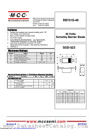 RB751S-40 datasheet pdf Micro Commercial Components