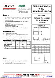 SMAJP4KE160A datasheet pdf Micro Commercial Components