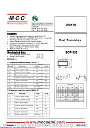 UMY1N datasheet pdf Micro Commercial Components