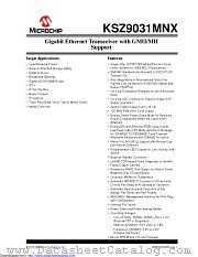 KSZ9031RNXUA-TR datasheet pdf Microchip