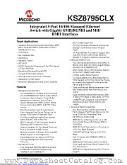 KSZ8795CLXIC datasheet pdf Microchip