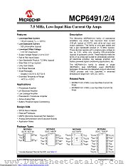 MCP6491 datasheet pdf Microchip