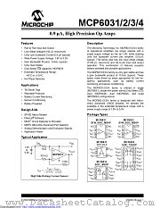 MCP6031 datasheet pdf Microchip