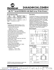 24AA04H datasheet pdf Microchip