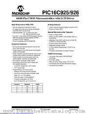 PIC16C925-I/PTVAO datasheet pdf Microchip
