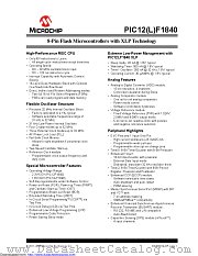 PIC12F1840 datasheet pdf Microchip