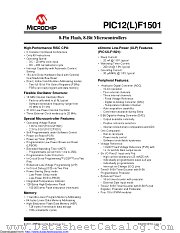 PIC12F1501-I/MS datasheet pdf Microchip