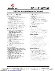 PIC12LF1840T39AT-I/ST datasheet pdf Microchip