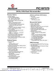 PIC16F570 datasheet pdf Microchip