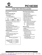 PIC16C505-04I/SLVAO datasheet pdf Microchip