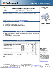 2N1016D datasheet pdf Microsemi