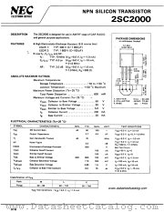 2SC2000 datasheet pdf NEC