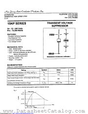 15KP40C datasheet pdf New Jersey Semiconductor