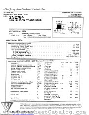 2N2784 datasheet pdf New Jersey Semiconductor