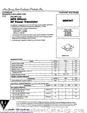 MRF247 datasheet pdf New Jersey Semiconductor