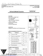 MTP6N60 datasheet pdf New Jersey Semiconductor