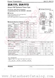 2SA1111 datasheet pdf Panasonic