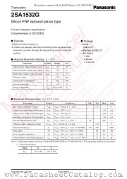 2SA1532G datasheet pdf Panasonic