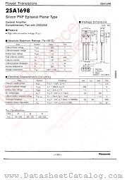 2SA1698 datasheet pdf Panasonic