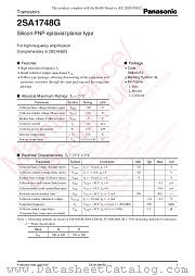 2SA1748G datasheet pdf Panasonic