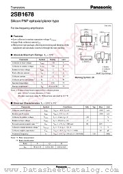 2SB1678 datasheet pdf Panasonic