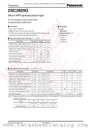 2SC3929G datasheet pdf Panasonic