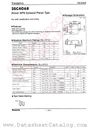 2SC4068 datasheet pdf Panasonic