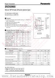 2SD2065 datasheet pdf Panasonic