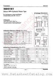 2SD2181 datasheet pdf Panasonic