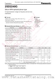 2SD2240G datasheet pdf Panasonic