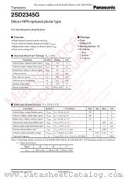 2SD2345G datasheet pdf Panasonic