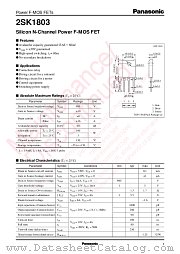 2SK1803 datasheet pdf Panasonic