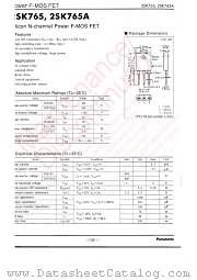 2SK0765A datasheet pdf Panasonic