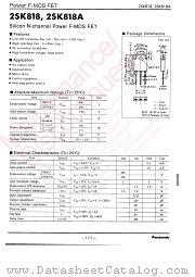 2SK0818 datasheet pdf Panasonic