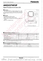 AN2527NFHP datasheet pdf Panasonic