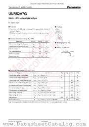 UNR52A7G datasheet pdf Panasonic