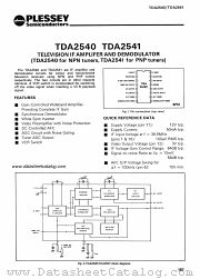 TDA2541 datasheet pdf PLESSEY Semiconductors