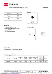 2SB1689 datasheet pdf ROHM