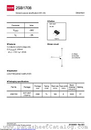2SB1708TL datasheet pdf ROHM